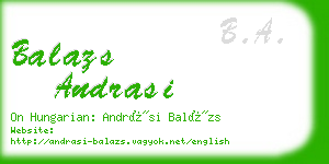 balazs andrasi business card